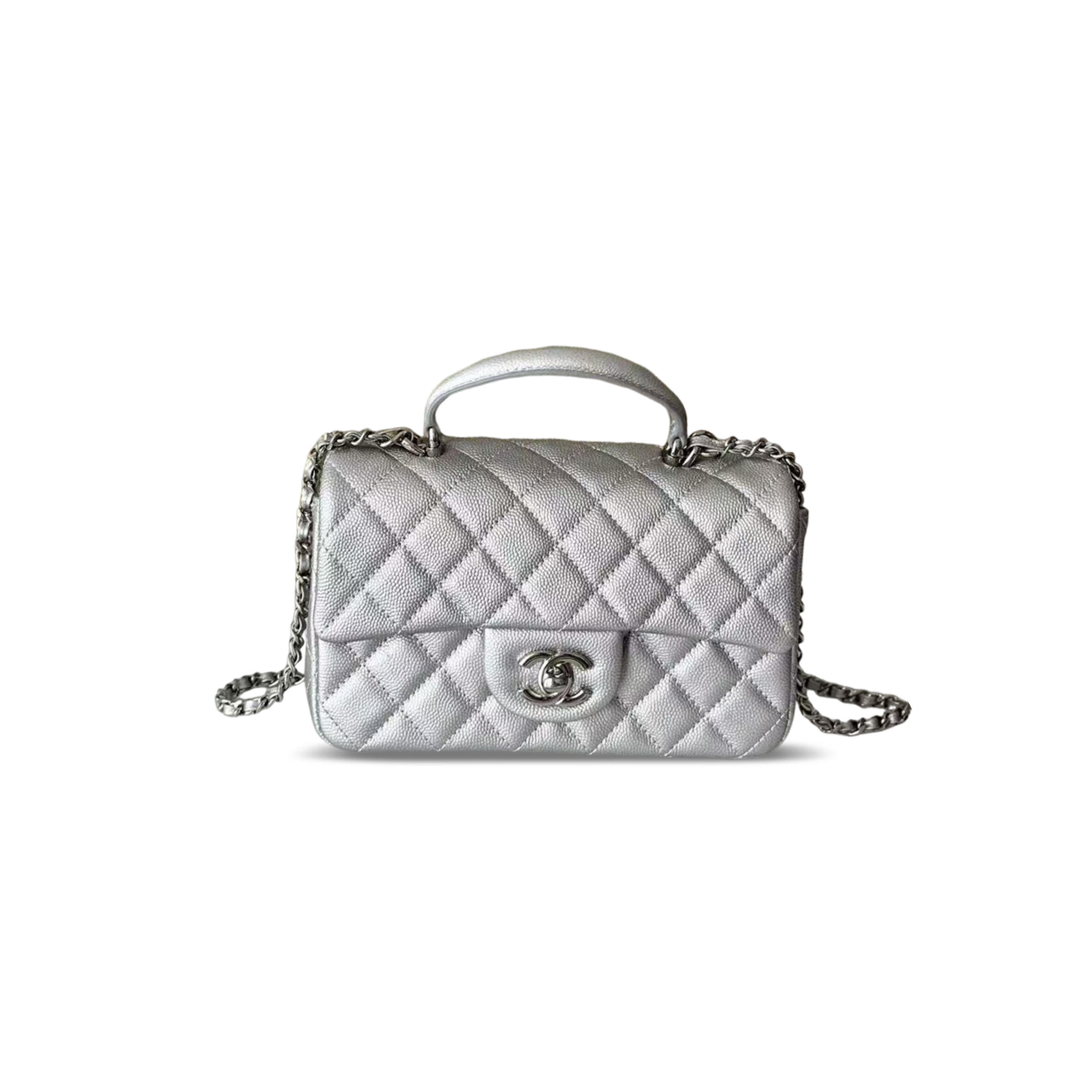 CHANEL MINI FLAP BAG WITH TOP HANDLE AS2431 (20*12*6cm)